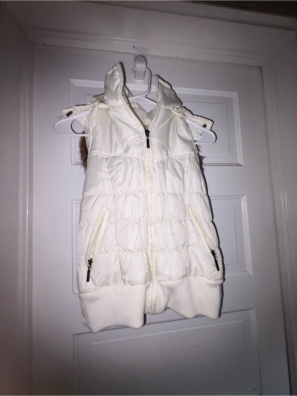 BONGO Cream Quilted Hooded Puff Vest